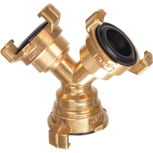 GEKA karmos elosztó gyorscsatlakozó (T-Idom), tömlő elosztó, sárgaréz - 1 db