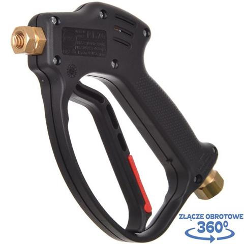 Ergonomikus, Forgófejes P.A RL26 Pisztoly Autómosókhoz - EHRLE, WAP, NILFISK, ALTO, KARCHER Kompatibilis, 280 bar, 30 l/perc, 160°C, 3/8" - 1/4"