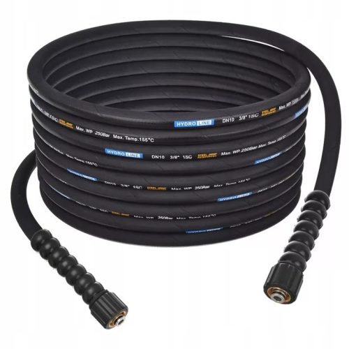 10 méteres Premium hőálló magasnyomású tömlő Karcher HD, HDS és KRANZLE mosókhoz  M22 - M22 csatlakozással DN10, 250Bar, 155°C