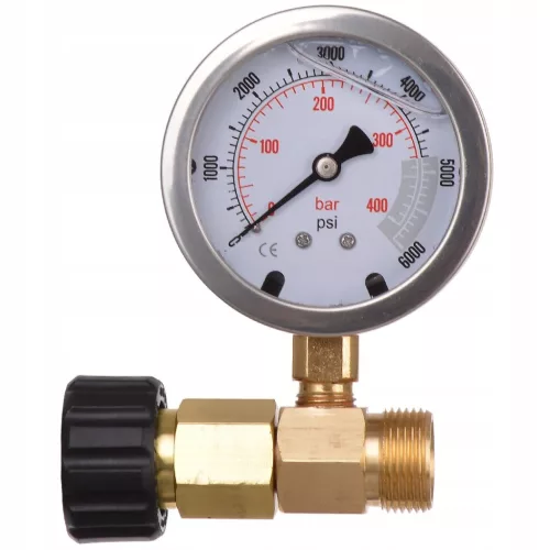 Külső nyomásmérő Karcher K2, K3, K4, K5, K6, K7 HD és HDS magasnyomású mosókhoz, M22 menettel - 400 bar-ig