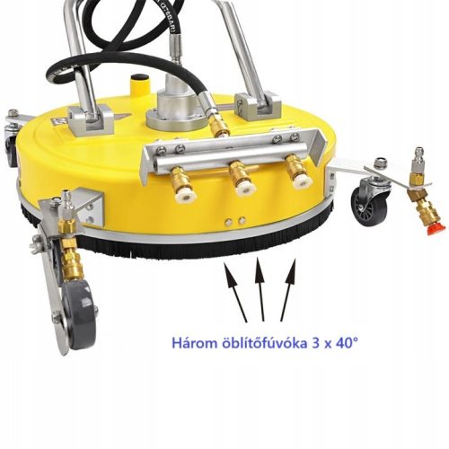 Professzionális 20" T-Racer YELLOW Multi-Térkőmosó fej 4 az 1-ben, 3/8" belső menetes csatlakozóval NILFISK ALTO POSEIDON, NEPTUNE MC MH magasnyomású mosókhoz - Fúvóka mérete: 050