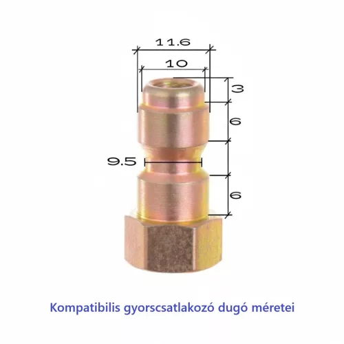 Lándzsa magasnyomású mosóhoz gyorcsatlakozóval és M22 menetes csatlakozóval - Annovi Reverberi, Honda, Lavor, R210, 50 cm