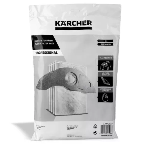 Eredeti Kärcher flíz porzsák NT 22/1 gépekhez (5 db) – L porosztály