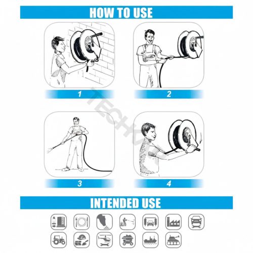 Ramex AVM-9811-400-FE porfestett tömlődob magasnyomású tömlőkhöz (manuális/kézi felcsévéléssel)