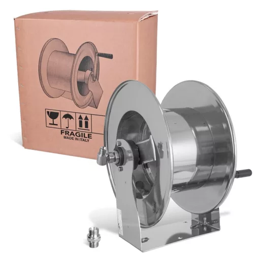 RAMEX Kézi Rozsdamentes Tömlődob AVM-9811-400 INOX (max. 80 m, 1/2", 400 bar)