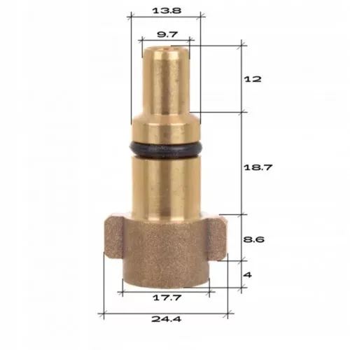 Bajonettes sárgaréz átalakító adapter  1/4"F Nilfisk Stihl RE Husqvarna magasnyomású mosókhoz