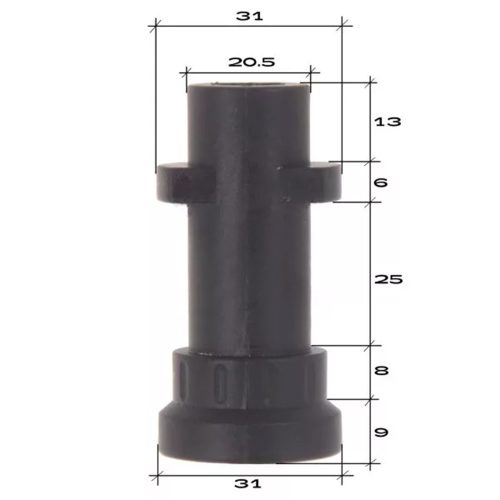 Bajonettes műanyag átalakító adapter  1/4"F Karcher K2 K3 K4 K5 K6 K7 magasnyomású mosókhoz