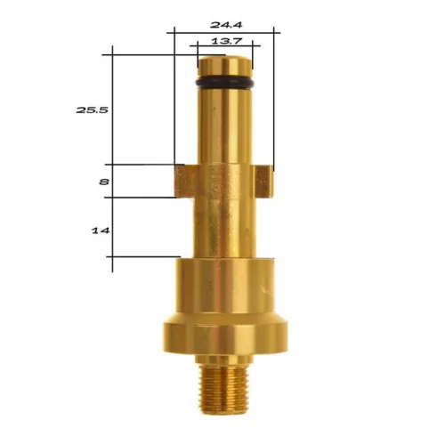 Bajonettes alumínium átalakító adapter 1/4"M Nilfisk Stihl magasnyomású mosókhoz