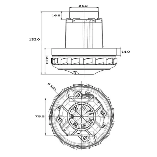Eredeti KARCHER szívómotor NT 25/1 30/1 35/1 40/1 45/1 50/1 55/1 65/2 75/2 porszívókhoz (Karcher 6.490-245.0, Domel 467.3.601-4)