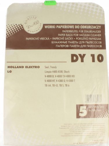 Papír porzsák szett  DY10 (5db) LG és Holland Electro porszívókhoz