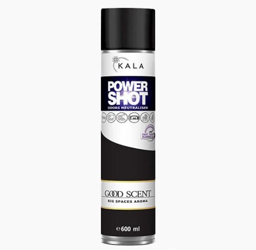 Luxus szagsemlegesítő és légfrissítő spray jázmin és mandula illattal Kala Power Shot Good Scent (600 ml) 