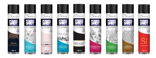 Luxus szagsemlegesítő és légfrissítő spray citrusvirág illattal - Kala Power Shot Citrus Flower (600 ml)