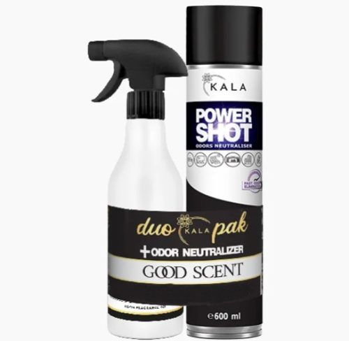 Luxus szagsemlegesítő és légfrissítő spray jázmin és mandula illattal (600 ml)+Légpumpás parfüm illatolaj (500 ml) Kala DUO Pack 
