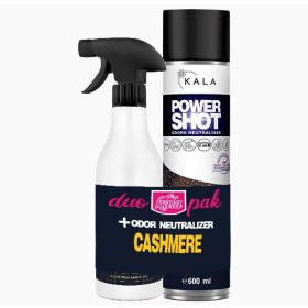   Luxus szagsemlegesítő és légfrissítő spray kasmír illattal (600 ml)+Légpumpás parfüm illatolaj (500 ml) Kala DUO Pack 