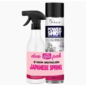   Luxus szagsemlegesítő és légfrissítő spray japán cseresznyefavirág tavasz illattal (600 ml)+Légpumpás parfüm illatolaj (500 ml) Kala DUO Pack 