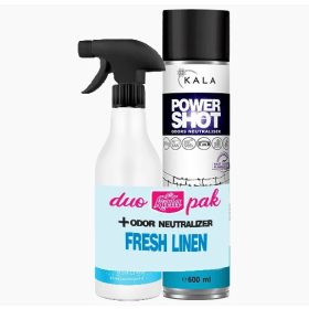  Luxus szagsemlegesítő és légfrissítő  frissen mosott ruha illattal (600 ml)+Légpumpás parfüm illatolaj (500 ml) Kala DUO Pack 