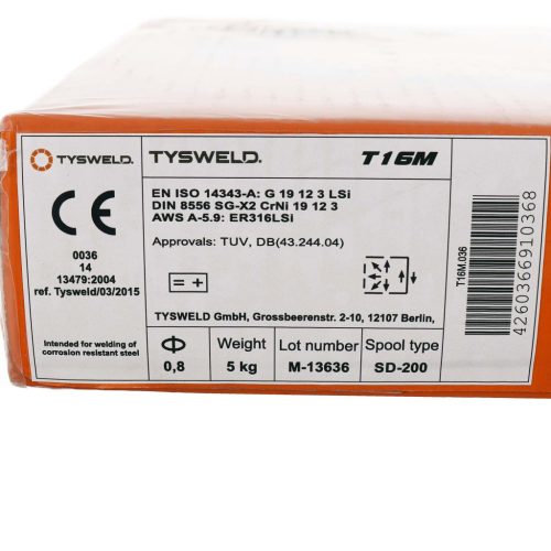 Rozsdamentes acél hegesztőhuzal INOX MIG MAG 316LSi 0,8 mm 5 kg D200