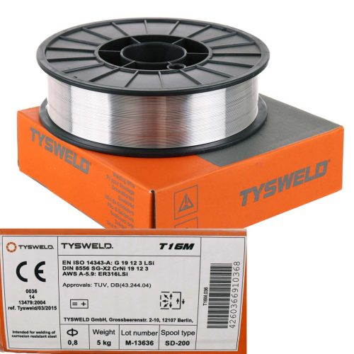 Rozsdamentes acél hegesztőhuzal INOX MIG MAG 316LSi 0,8 mm 5 kg D200