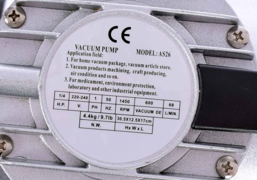 Membrános vákuumszivattyú  50 dB zajszint, 68 l/perc teljesítmény, TC Technic AS26