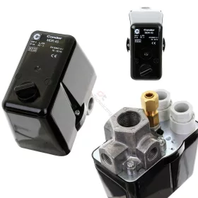    Nyomáskapcsoló kompresszorokhoz és hidrofób szivattyúkhoz 400V, 20A  IP44  Condor MDR 4S/11