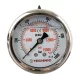 TC Technic glicerines nyomásmérő óra/manométer, 63mm, 1/4" hátsó csatlakozás, 0-1000 Bar