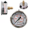 TC Technic glicerines nyomásmérő óra/manométer, 63mm, 1/4" hátsó csatlakozás, 0-1000 Bar