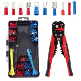   Blankoló és krimpelő fogó + érvéghüvelyek és kötegelők, 260 darabos készlet TC Technic DN-F1339