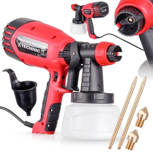 Elektromos Festékszóró PISZTOLY TC Technic LL16 400W, 600ml, 3 Dűzni, 180cm Kábel