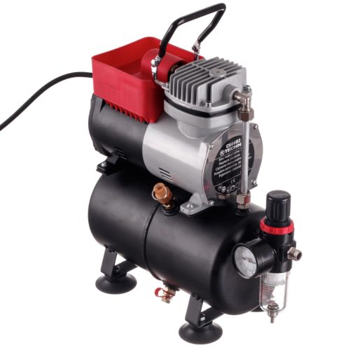 Airbrush kompresszor 3 literes tartállyal EFFICIENT (30-35 l/perc teljesítmény ), reduktorral, szűrővelTC Technic 666B2
