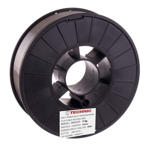 Önárnyékoló hegesztőhuzal 0,8 mm 5kg gázfolyamat nélküli hegesztéshez Flux E71T-GS MIG/MAG D200