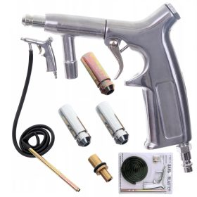   Pneumatikus homokszóró pisztoly, homokfúvó, 4 fúvókával, tömlővel (homok felszívó tömlővel)
