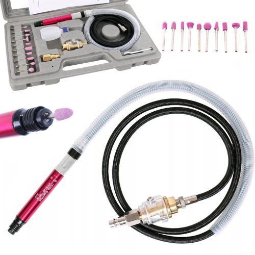 Mini pneumatikus egyenes csiszoló készlet  - modellezéshez és autóipari felhasználásra TC Technic AT-010K