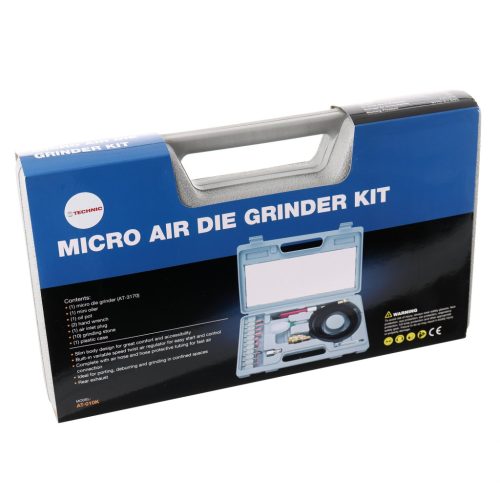Mini pneumatikus egyenes csiszoló készlet  - modellezéshez és autóipari felhasználásra TC Technic AT-010K