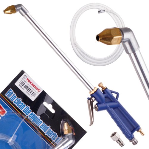 Fém Pneumatikus Motor Tisztítópisztoly, 40 cm, 90 cm Vegyszer Tömlővel