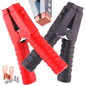   Komplett 2x 1000A Indító Akkumulátorkábel Bilincsek Piros és Fekete