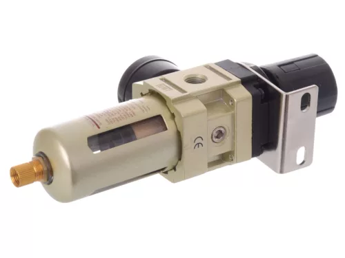 Légszűrő nyomásszabályzóval és manométerrel pneumatikus telepítésekhez 1/4" menetes csatlakozással - TC Technic AW3000-02