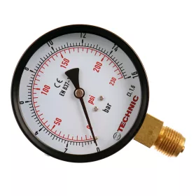   TC Technic nyomásmérő (manométer) 0-16 bar, Alsó 1/2" csatlakozás, 100 mm