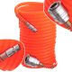 5 méteres, 5x8 mm-es, 8 bar nyomású, Gyorscsatlakozós Spirális Pneumatikus Tömlő Kompresszorokhoz