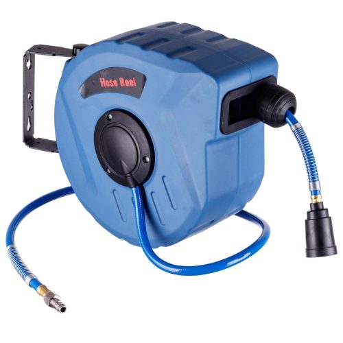 Automata tömlődob pneumatikus alkalmazásokhoz 10 méteres tömlővel, gyorcsatlakozókkal (1 méteres bekötő tömlővel) TC Technic