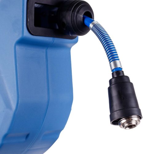 Automata tömlődob pneumatikus alkalmazásokhoz 10 méteres tömlővel, gyorcsatlakozókkal (1 méteres bekötő tömlővel) TC Technic