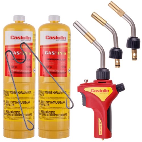 CASTOLIN CTK27 MAPP 360°-os gázforrasztó készlet – Dupla Gázpalackkal, 3 Fúvókával