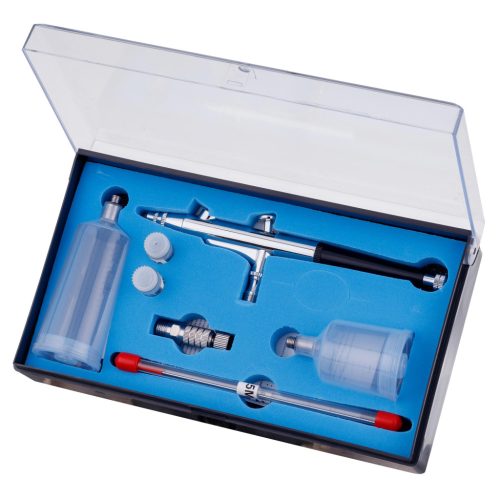 TC Technic AB-131S "Dual-Action" modellező airbrush szett (0.2, 0.3, 0.5 mm fúvókákkal és 2 tartállyal)
