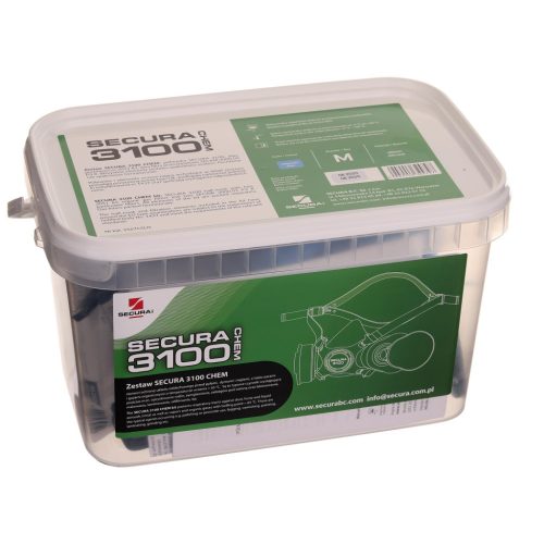Félmaszk, félálarc fényező munkákhoz SECURA 3100 CHEM szilikon + 2 db  A2 szűrő