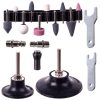 Pneumatikus köszörű és sarokcsíszoló készletben tartozékokkal  50mm 75mm (6 mm-es szárakkal) - TC Technic AT-703432-32K