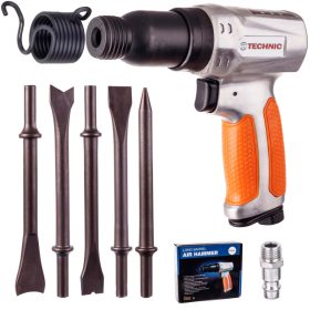   Pneumatikus ütvecsapó kalapács + 5x penge véső véső kerek rögzítő AT-2080NR