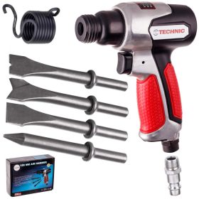   Pneumatikus ütvecsapó kalapács 135mm + 4x véső véső véső kerek rögzítő NST-2070F