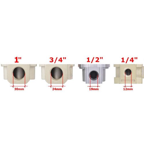 Komplett levegő előkészítő blokk - szűrő, vízleválasztó, olajozó 1/2" Technic yYQFC4010-04  40 mikron