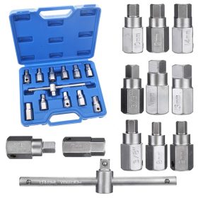   Olajsapka (olajdugó) kulcsok olaj leeresztéshez műanyag kofferben ( 12 darabos) TC Technic LT-A1151