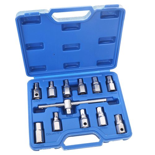 Olajsapka (olajdugó) kulcsok olaj leeresztéshez műanyag kofferben ( 12 darabos) TC Technic LT-A1151