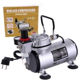   Olajmentes airbrush kompresszor modellezéshez szűrővel és manométerrel AS18-2